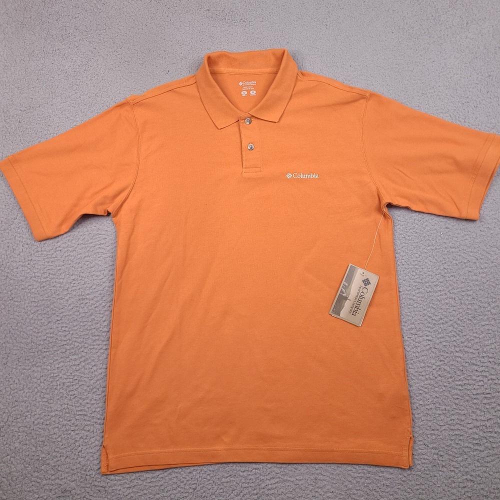 Columbia Ibex II Polo Shirt Mens Medium Orange Short Sleeve New‎ With Defect